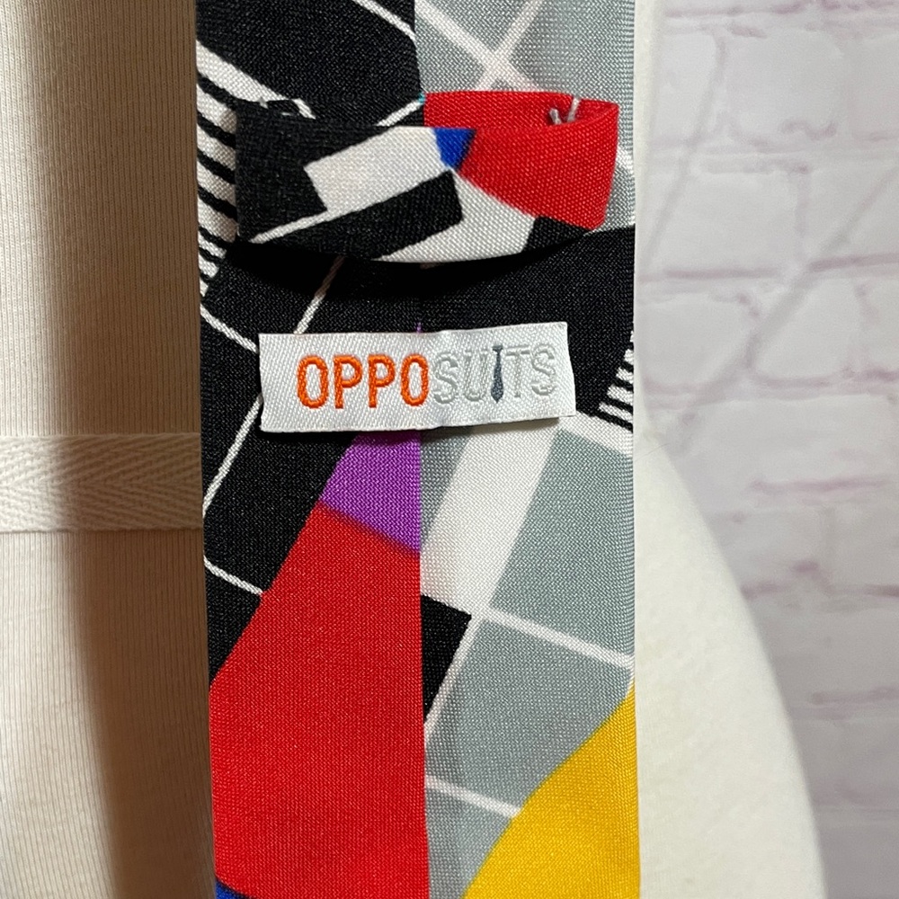 OppoSuits Colorful Geometric Abstract Polyester Necktie - Picture 3 of 4